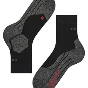 FALKE Women's RU3 Comfort Running Socks, Mid Calf, Thick Cushion, Anatomic, Breathable Quick Dry, Organic Lyocell, Black (Black-Mix 3010), 8-9, 1 Pair