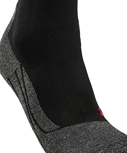 FALKE Women's RU3 Comfort Running Socks, Mid Calf, Thick Cushion, Anatomic, Breathable Quick Dry, Organic Lyocell, Black (Black-Mix 3010), 8-9, 1 Pair