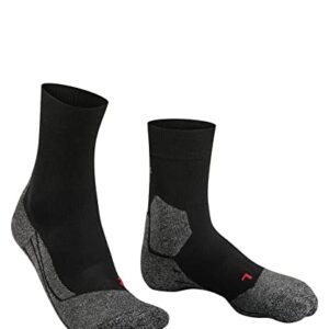 FALKE Women's RU3 Comfort Running Socks, Mid Calf, Thick Cushion, Anatomic, Breathable Quick Dry, Organic Lyocell, Black (Black-Mix 3010), 8-9, 1 Pair