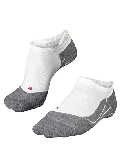 FALKE Men's RU4 Endurance Running Socks, Athletic No Shows, Medium Cushion, Breathable Quick Dry, Organic Cotton, White (White-Mix 2020), 9-10, 1 Pair