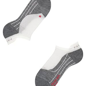 FALKE Men's RU4 Endurance Running Socks, Athletic No Shows, Medium Cushion, Breathable Quick Dry, Organic Cotton, White (White-Mix 2020), 9-10, 1 Pair