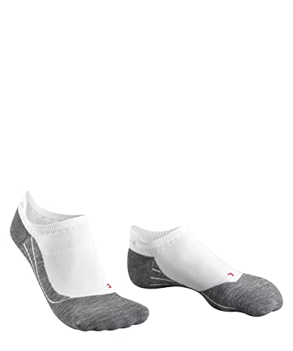 FALKE Men's RU4 Endurance Running Socks, Athletic No Shows, Medium Cushion, Breathable Quick Dry, Organic Cotton, White (White-Mix 2020), 9-10, 1 Pair