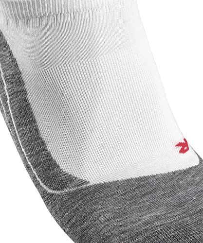 FALKE Men's RU4 Endurance Running Socks, Athletic No Shows, Medium Cushion, Breathable Quick Dry, Organic Cotton, White (White-Mix 2020), 9-10, 1 Pair