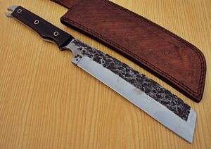 poshland reg-q-540- custom handmade hi carbon steel(1095) full tang 13.3" inches nakiri knife.