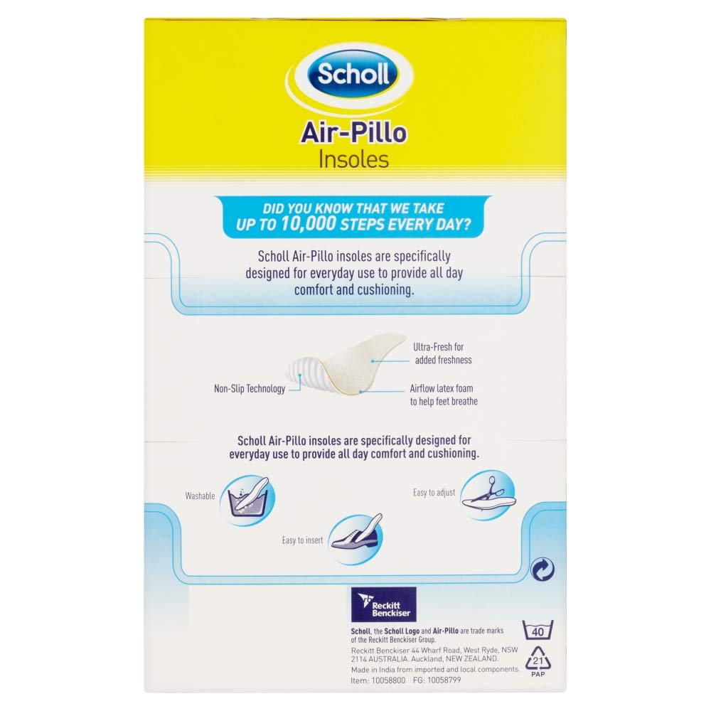 Dr. Scholl's Air Pillow Insole Unisex Shoes,Men (sizes 7-13) and Women (sizes 5-10),one pair