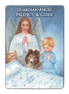 cathedral art little boy guardian angel plaque