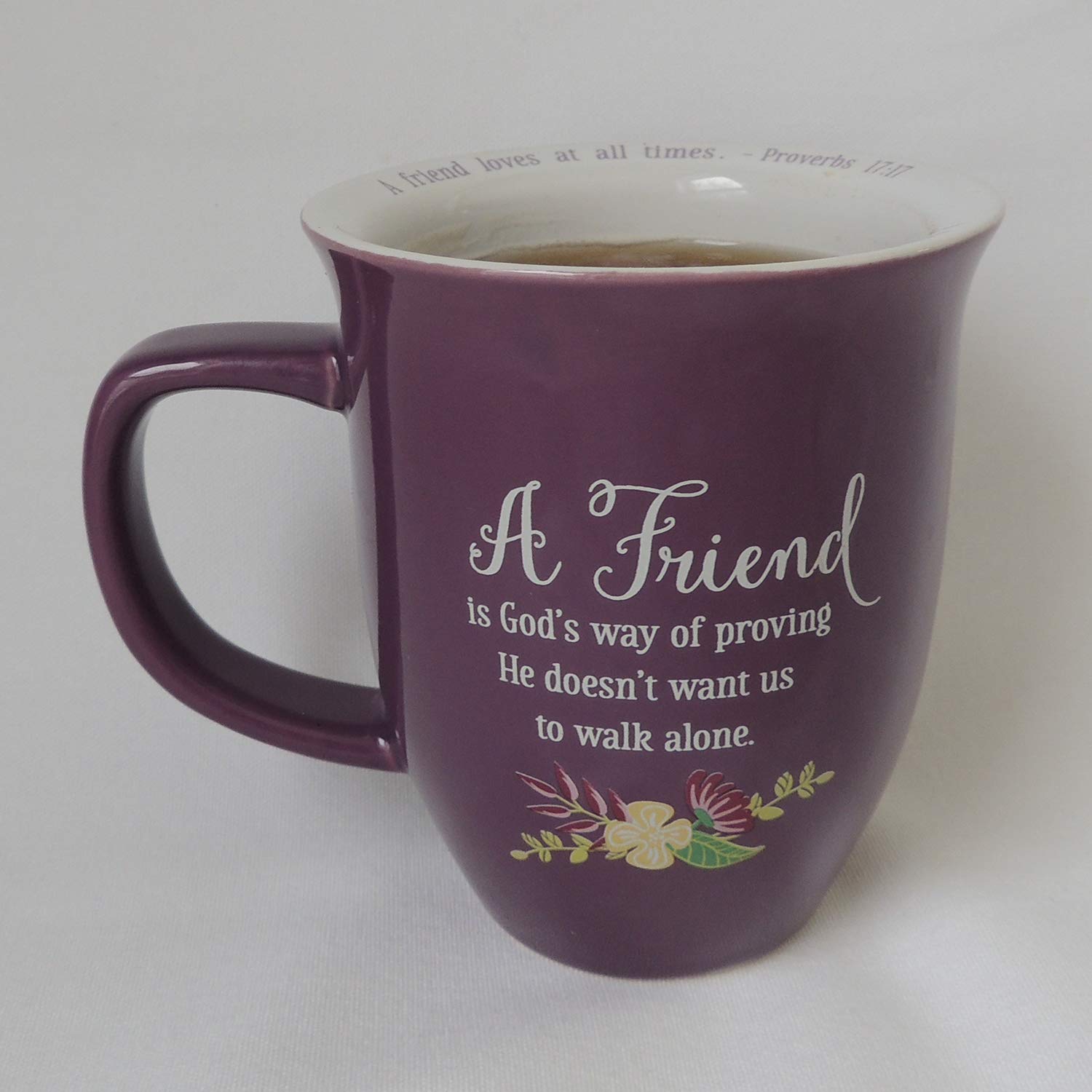 Cathedral Art Abbey Gift (Abbey & CA Gift) 14oz Purple Floral Friend Mug with Matching Coaster