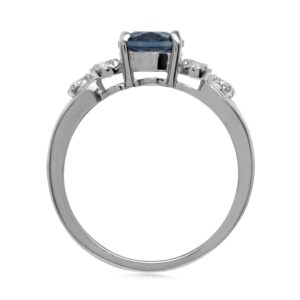 Silvershake 2.17ct. Genuine Blue Topaz White Gold Plated 925 Sterling Silver Engagement Ring Size 7