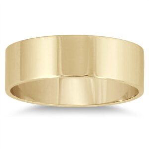 szul 6mm flat comfort fit wedding band in 14k yellow gold