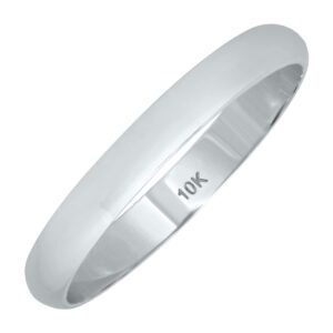 SZUL 2mm Domed Wedding Band in 10K White Gold