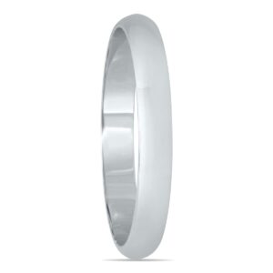 SZUL 2mm Domed Wedding Band in 10K White Gold