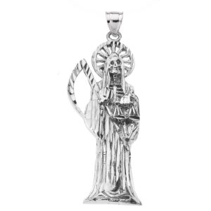 Santa Muerte (Grim Reaper) in Sterling Silver Pendant