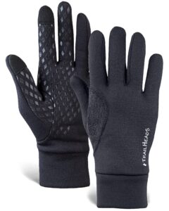 trailheads men’s running gloves - black touchscreen gloves - lightweight gloves - medium