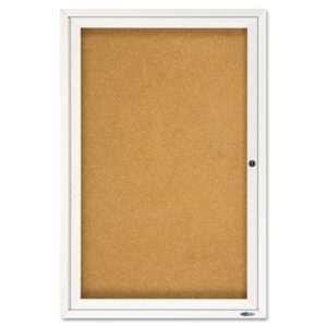 Quartet 2363 Cork Board W/Glass Door, 1 Door, 2-Ft x3-Ft, Aluminum Frame