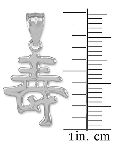 925 Sterling Silver Japanese Kanji Charm Longevity Pendant