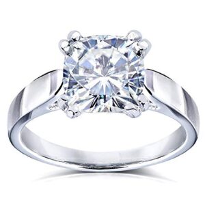 kobelli forever one (d-f) colorless moissanite solitaire ring 2 ctw 14k white gold, size 10