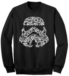 star wars trooper star logo crew fleece (xxx-large, black)