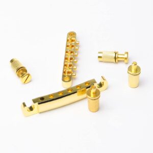 Set of Gold Tune-O-Matic Guitar Bridge Tailpiece for LP Electric Guitar Replacement Parts