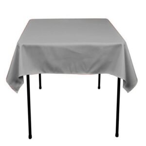 new creations fabric & foam inc 36" by 36" square polyester poplin tablecloth for a 24" table, gray