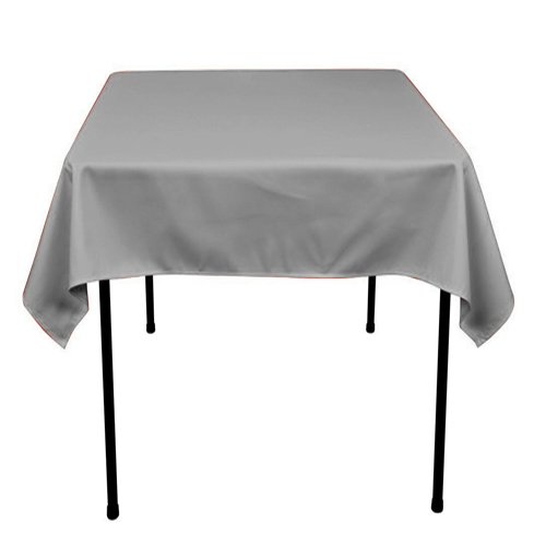 New Creations Fabric & Foam Inc 36" by 36" Square Polyester Poplin Tablecloth for a 24" table, Gray