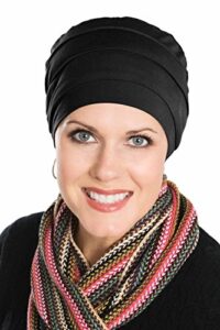 comfort cap-caps for women with chemo cancer hair loss luxury bamboo - black