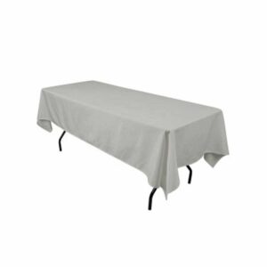 new creations fabric & foam inc 60" wide by 120" long rectangular polyester poplin tablecloth, grey