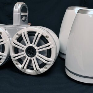 KICKER White Dual Wake Tower System 6.5" Marine RGB LED Speakers