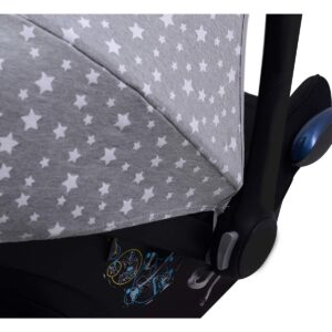 JYOKO KIDS Cotton Hood Canopy Compatible with Maxi COSI Cabriofix, Pebble (White Star)