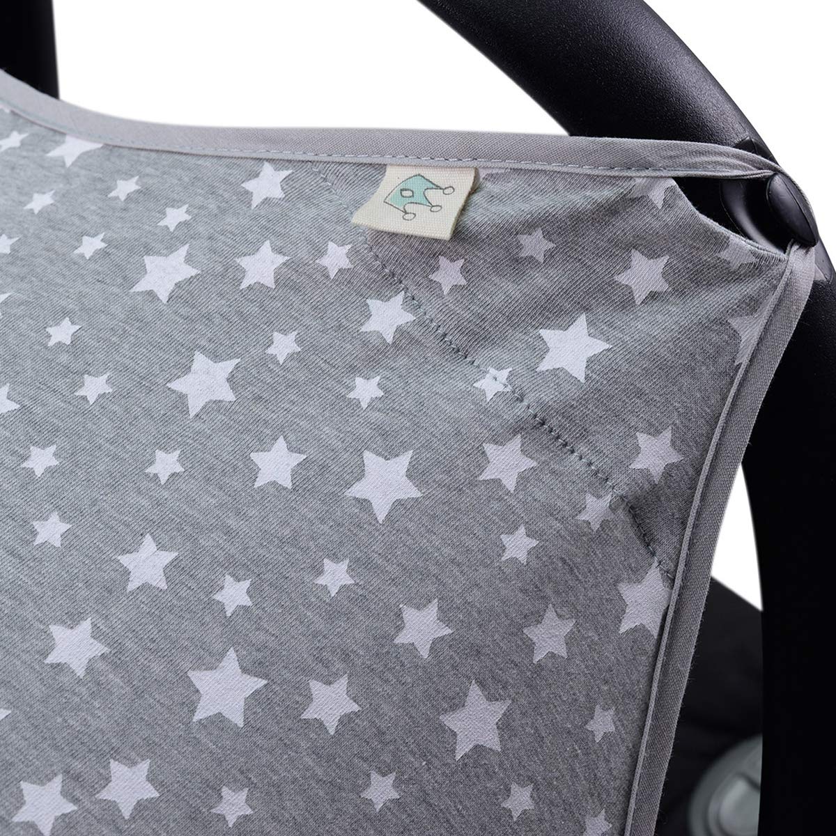 JYOKO KIDS Cotton Hood Canopy Compatible with Maxi COSI Cabriofix, Pebble (White Star)