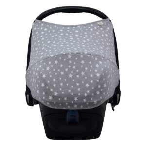 JYOKO KIDS Cotton Hood Canopy Compatible with Maxi COSI Cabriofix, Pebble (White Star)