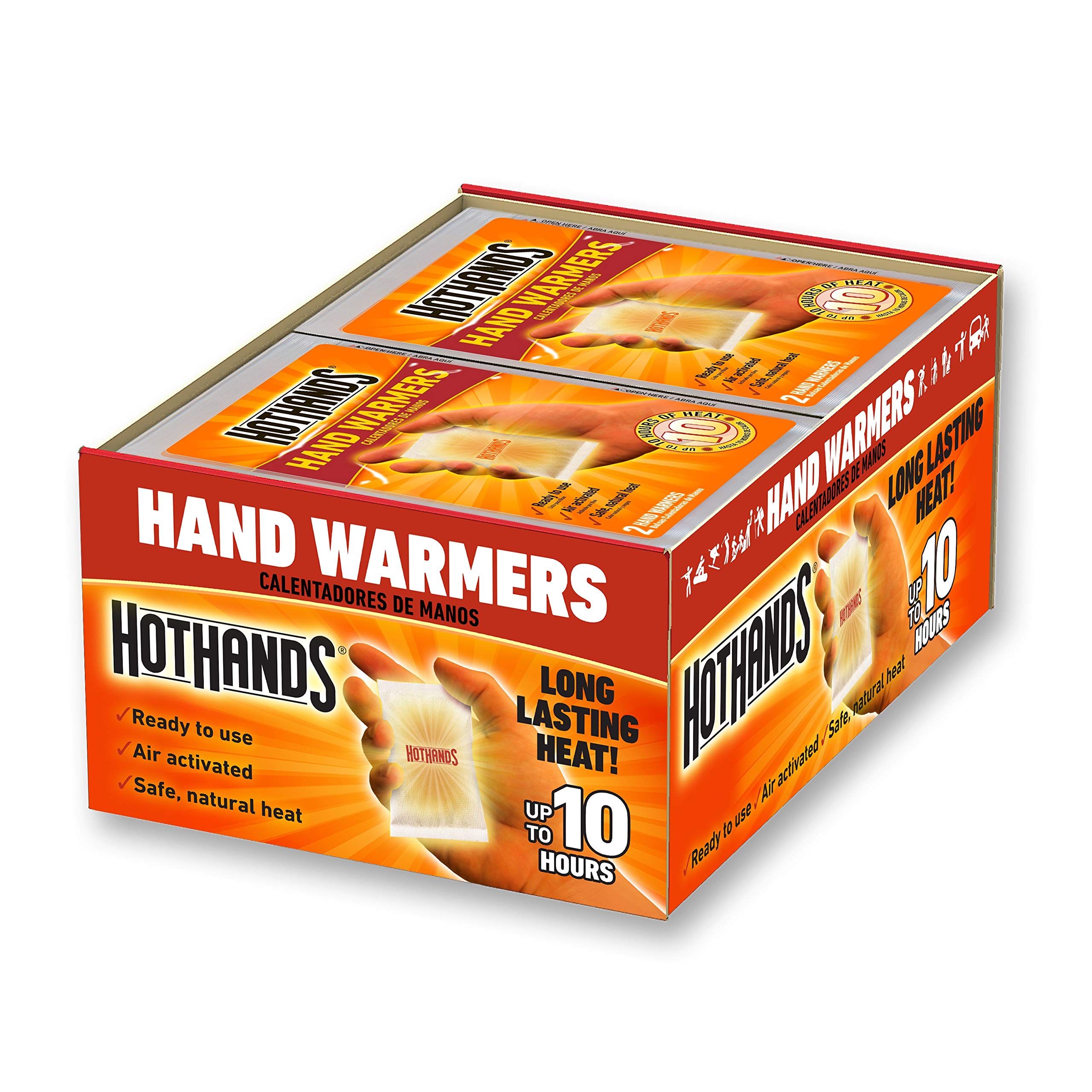 HotHands HOTHANDS40BAG Hand Warmers with Free Carrying Pouch, 40 Piece, White, 4 pairs w/Free Carrying Pouch