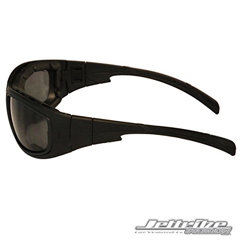 Stealth Hybrid Goggles Matte Black Frame/Smoke Sunglasses Floating Water Jet Ski Goggles Sport Designed for Kite Boarding, Surfer, Kayak, Jetskiing, other water sports.