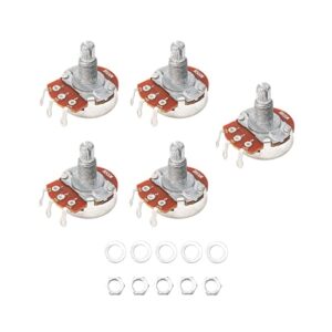 B500k Electric Bass Guitar Potentiometers Audio Volume Tone Pots Long Split Shaft Taper 18mm Pack of 5