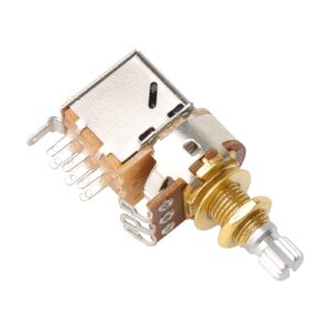 Gold Guitar Bass Push Pull Potentionmeter, B500k with Control Pot Potentiometer, Volume Tone Shaft Switch Pots (Pack of 3)