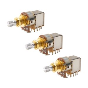 Gold Guitar Bass Push Pull Potentionmeter, B500k with Control Pot Potentiometer, Volume Tone Shaft Switch Pots (Pack of 3)