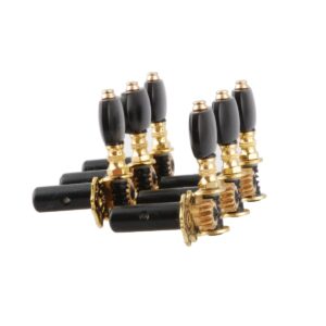 Mr.Power Guitar Tuners Machine Heads 3+3 Set Tuning Keys String Pegs for Classical Guitar (Short Black, Black Button)