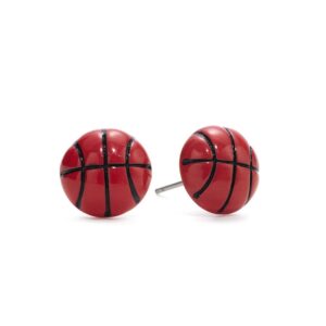 GIMMEDAT Basketball Enamel Stud Earrings Jewelry Sports Mom Women Fan Gift