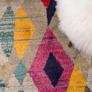 Unique Loom Sedona Collection Southwestern, Distressed, Over-Dyed, Modern, Tribal, Abstract Area Rug (6' 0 x 6' 0 Round, Multi/Beige)