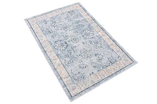 Unique Loom Paris Collection Pastel Tones Traditional Distressed Light Blue Area Rug (2' 2 x 3' 0)