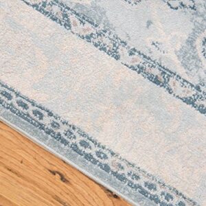 Unique Loom Paris Collection Pastel Tones Traditional Distressed Light Blue Area Rug (2' 2 x 3' 0)