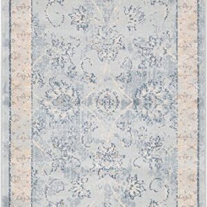 Unique Loom Paris Collection Pastel Tones Traditional Distressed Light Blue Area Rug (2' 2 x 3' 0)