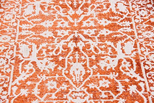 Unique Loom Traditional Classic Intricate Design with Distressed Vintage Detail, Area Rug, 2' 7 x 10' 0 Runner, Terracotta/Ivory