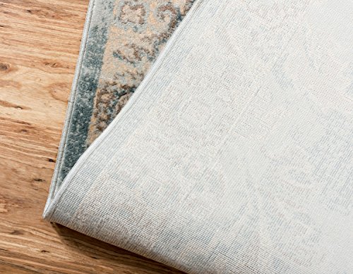 Unique Loom Paris Collection Pastel Tones Traditional Distressed Light Blue Area Rug (9' 0 x 12' 0)