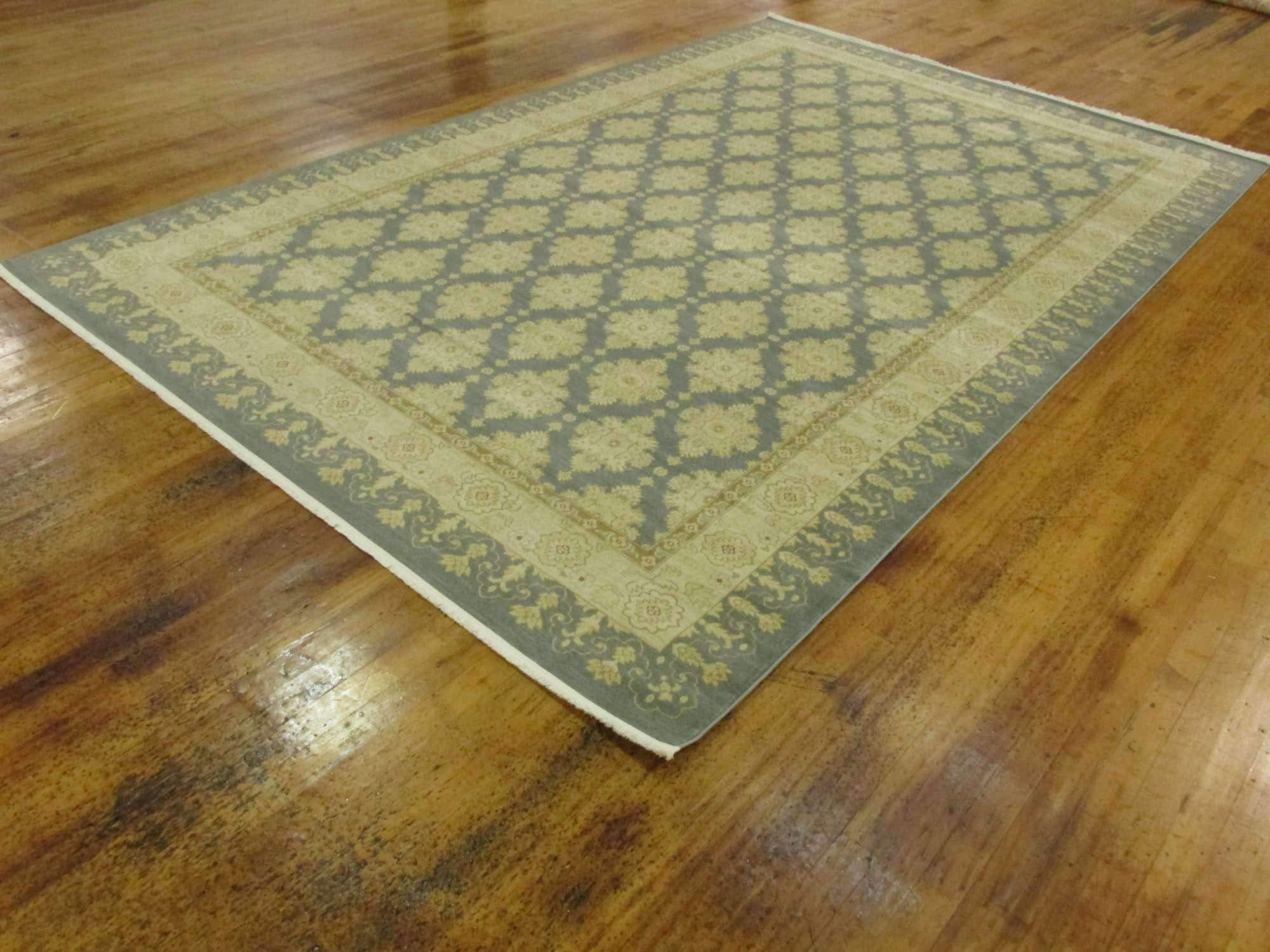 Unique Loom Edinburgh Collection Area Rug-Zinnia, 10 ft 6 in x 16 ft 5 in, Blue/Beige