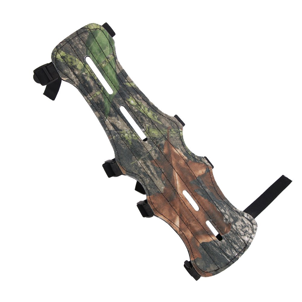 TOPARCHERY 12" Cow Leather Arm Guard Protector with 4 Adjustable Straps (Camouflage)