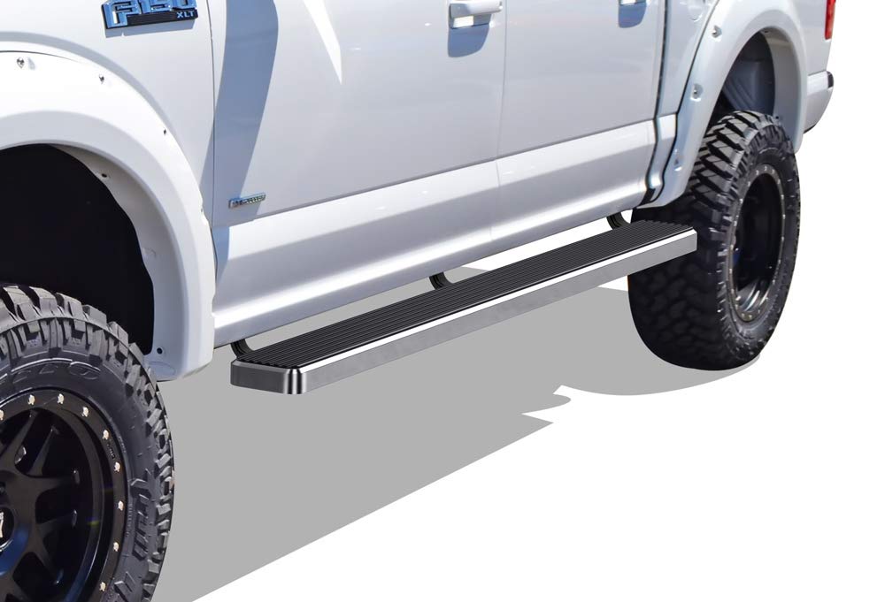 APS Running Boards 6 inches Compatible with Ford F150 2015-2024 SuperCrew Cab & F150 Lightning 2022-2024 & F-250 F-350 Super Duty 2017-2024 Crew Cab (Nerf Bars Side Steps Side Bars)