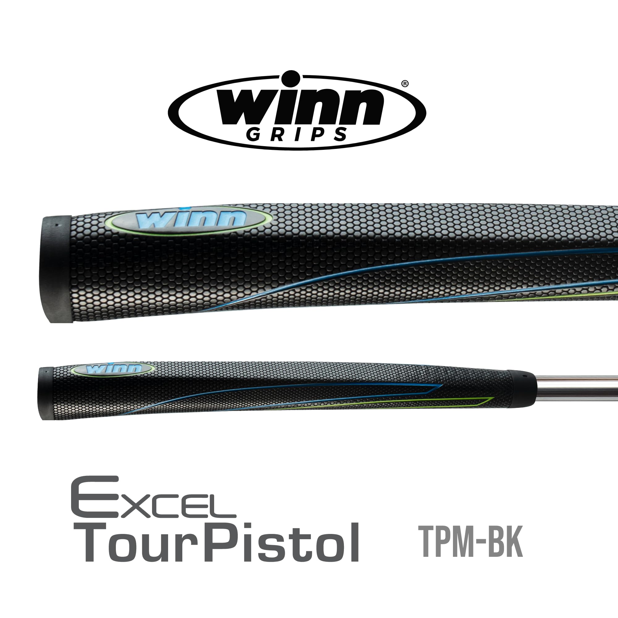 Winn 2016 Tour Pistol Black Golf Putter Grip (