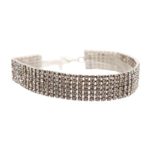 TrendyFashionJewelry Women Silver Metal Rhinestone Mesh Boot Chain Bracelet