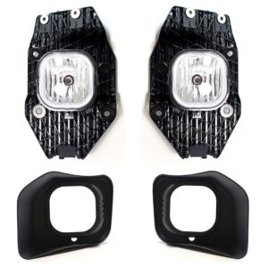 iJDMTOY Complete Set Fog Lights Foglamp Kit with Halogen Bulbs, Wiring On/Off Switch and Garnish Bezel Covers Compatible with 2011-2016 Ford F-250 F-350 F-450 Super Duty