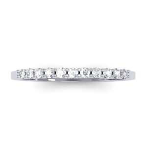 Dazzlingrock Collection 0.18 Carat (ctw) 14K Round White Diamond Stackable Anniversary Wedding Band, White Gold, Size 6